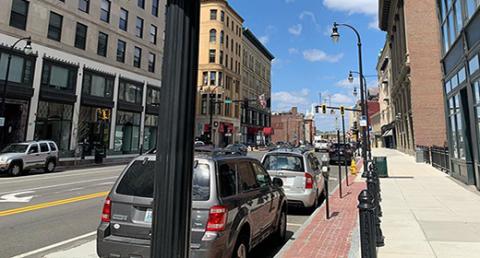 Cars Parked Along Main Street