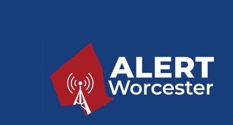 ALERTWorcester Logo on Blue Background