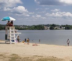 Shore Park Sandy Swimming Area with Lifeguard Tower